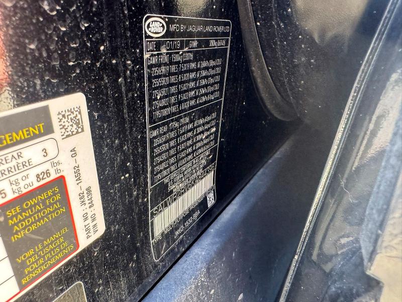 52915566 :رقم المزاد ، SALWR2RV6KA844396 vin ، 2019 Land Rover Range Rover Sport مزاد بيع