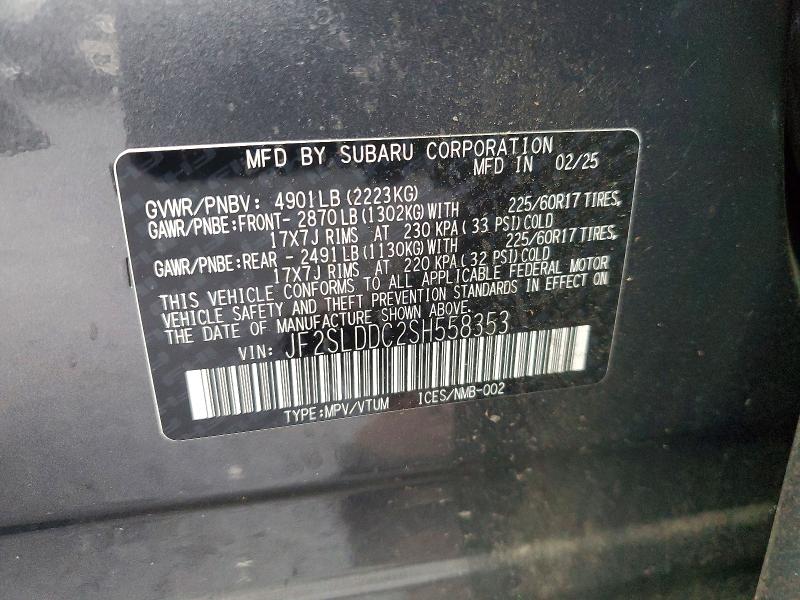 Aukcja sprzedaży 2025 Subaru Forester, vin: JF2SLDDC2SH558353, numer aukcji: 53618056