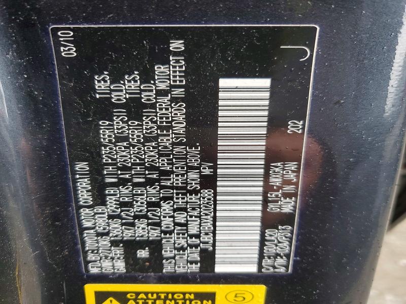 Продажа на аукционе авто 2010 Lexus Rx, vin: JTJBC1BAXA2023588, номер лота: 54800446