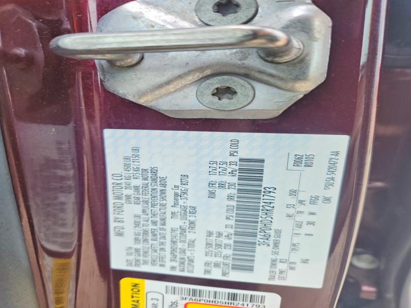 54303416 :رقم المزاد ، 3FA6P0HD5HR241793 vin ، 2017 Ford Fusion مزاد بيع