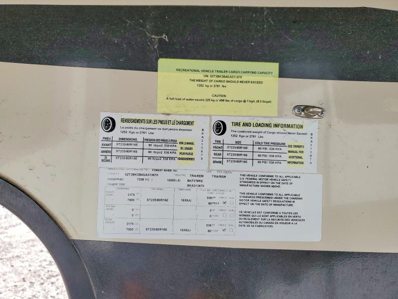53405196 :رقم المزاد ، 5ZT3BK3B4GA313670 vin ، 2016 Coachman Trailers مزاد بيع