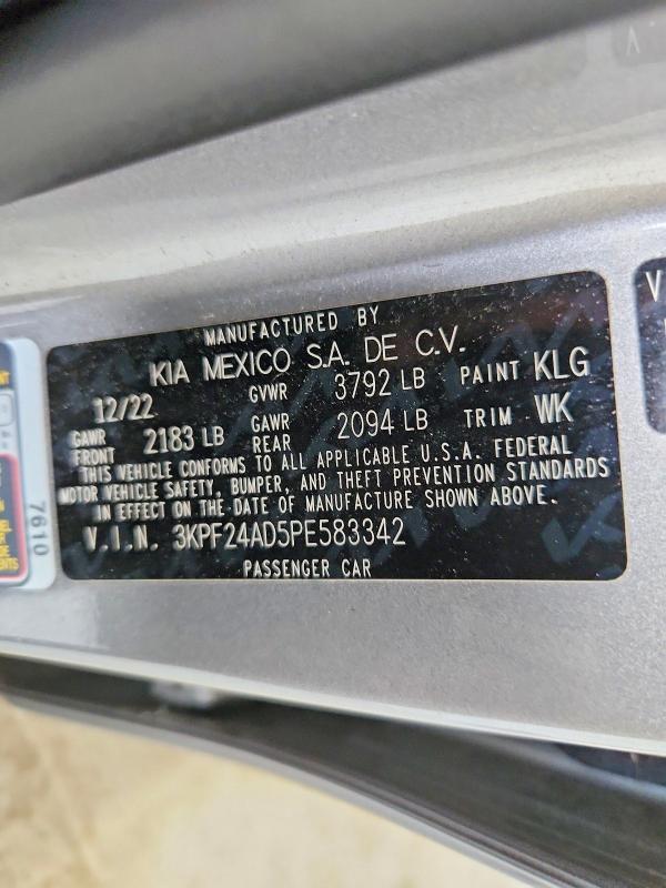 53259626 :رقم المزاد ، 3KPF24AD5PE583342 vin ، 2023 Kia Forte مزاد بيع