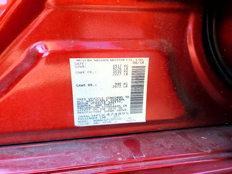 2018 Nissan Altima მანქანა იყიდება აუქციონზე, vin: 1N4AL3AP5JC474895, აუქციონის ნომერი: 52529846