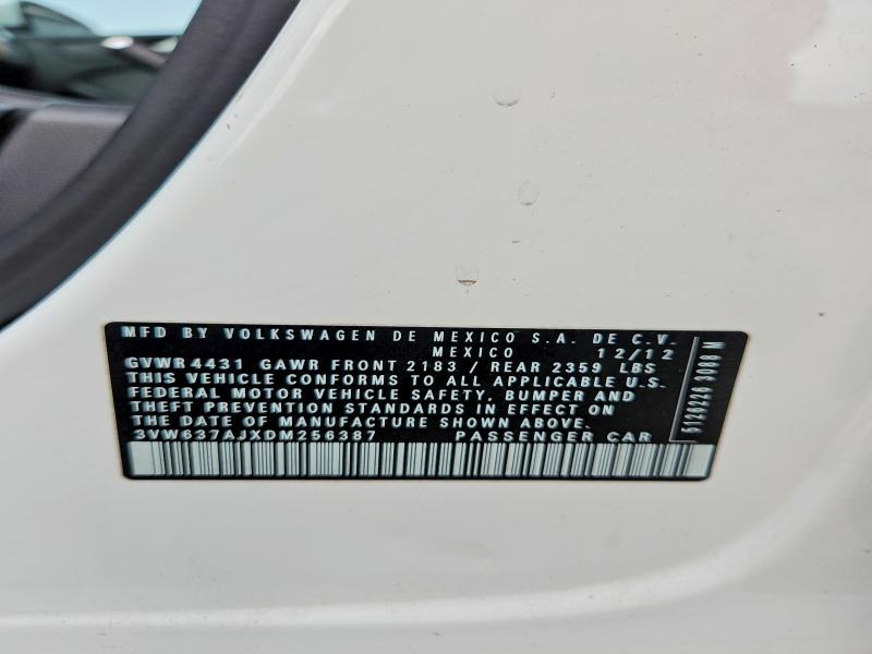 Продажа на аукционе авто 2013 Volkswagen Jetta, vin: 3VW637AJXDM256387, номер лота: 53808256