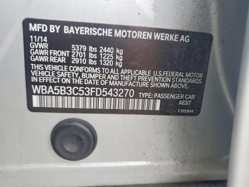 Продаж на аукціоні авто 2015 Bmw 535, vin: WBA5B3C53FD543270, номер лоту: 52680046