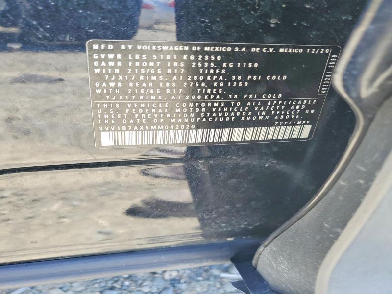 Продажа на аукционе авто 2021 Volkswagen Tiguan, vin: 3VV1B7AX5MM042820, номер лота: 53162326