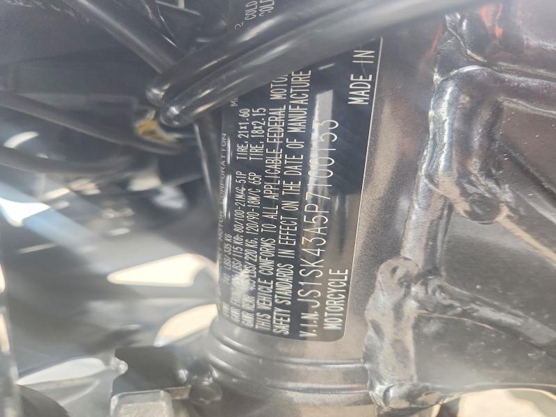 2023 Suzuki Dr-z400 მანქანა იყიდება აუქციონზე, vin: JS1SK43A5P7100153, აუქციონის ნომერი: 52680836