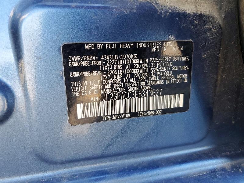 53560906 :رقم المزاد ، JF2GPACC3E8343627 vin ، 2014 Subaru Xv Crosstrek مزاد بيع