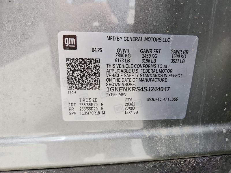 2025 Gmc Acadia მანქანა იყიდება აუქციონზე, vin: 1GKENKRS4SJ244047, აუქციონის ნომერი: 55036776