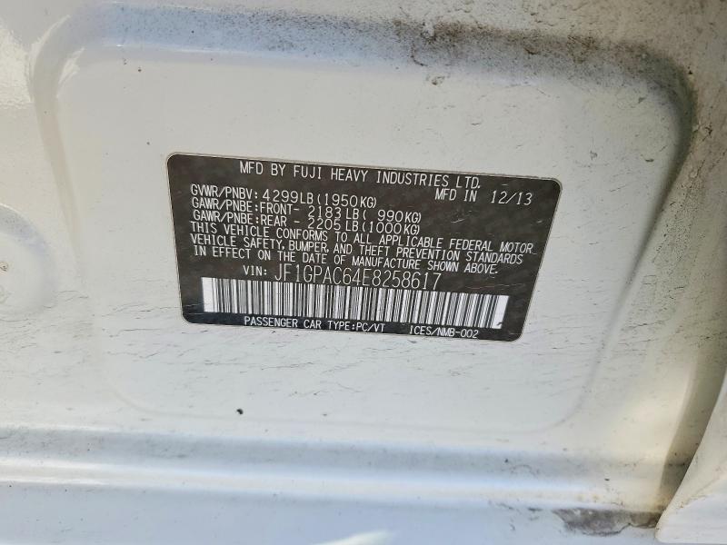 Продаж на аукціоні авто 2014 Subaru Impreza, vin: JF1GPAC64E8258617, номер лоту: 52834146