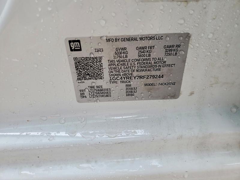 Продаж на аукціоні авто 2024 Chevrolet Silverado, vin: 1GC4YREY7RF279244, номер лоту: 52715326