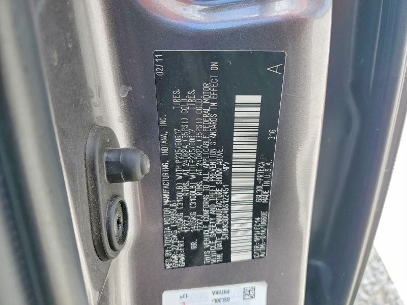 Aukcja sprzedaży 2011 Toyota Sienna, vin: 5TDKK3DC4BS122451, numer aukcji: 53382226