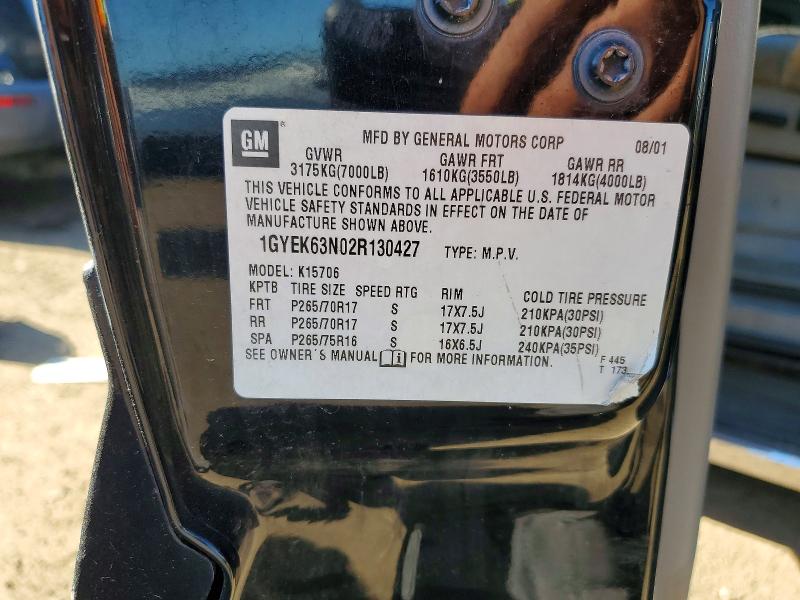 Aukcja sprzedaży 2002 Cadillac Escalade, vin: 1GYEK63N02R130427, numer aukcji: 53265756