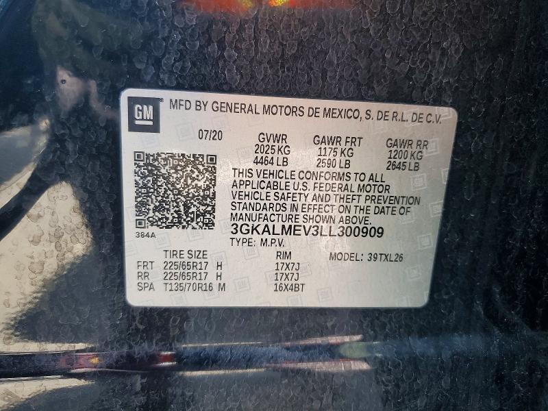 2020 Gmc Terrain მანქანა იყიდება აუქციონზე, vin: 3GKALMEV3LL300909, აუქციონის ნომერი: 52582356