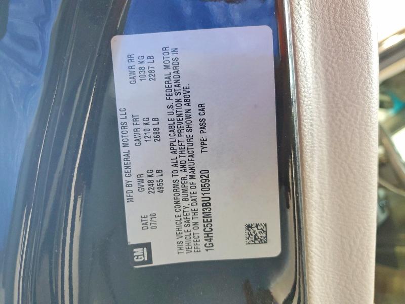 54054166 :رقم المزاد ، 1G4HC5EM3BU105920 vin ، 2011 Buick Lucerne مزاد بيع