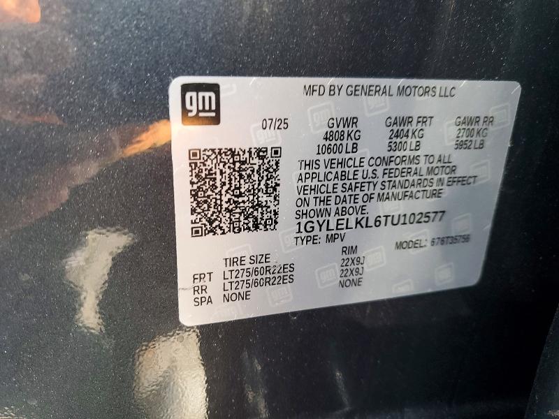 53223086 :رقم المزاد ، 1GYLELKL6TU102577 vin ، 2026 Cadillac Escalade Iq مزاد بيع