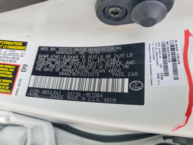 Aukcja sprzedaży 2025 Lexus Es, vin: 58ADZ1B17SU213076, numer aukcji: 55047036