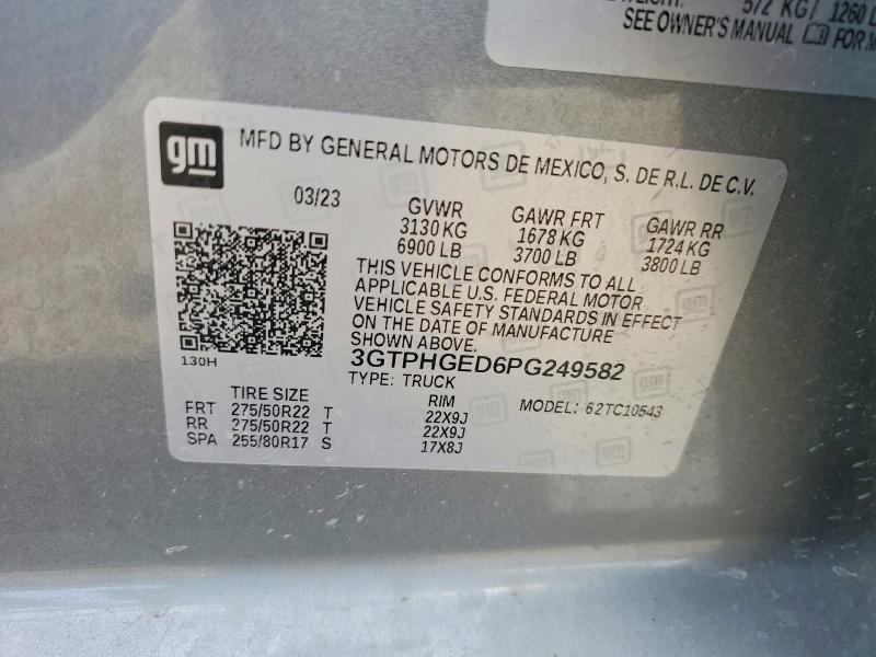 Продажа на аукционе авто 2023 Gmc Sierra, vin: 3GTPHGED6PG249582, номер лота: 54676316