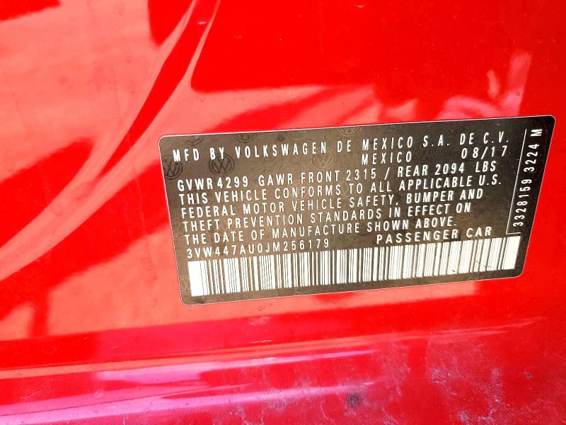 Продажа на аукционе авто 2018 Volkswagen Gti, vin: 3VW447AU0JM256179, номер лота: 53281646