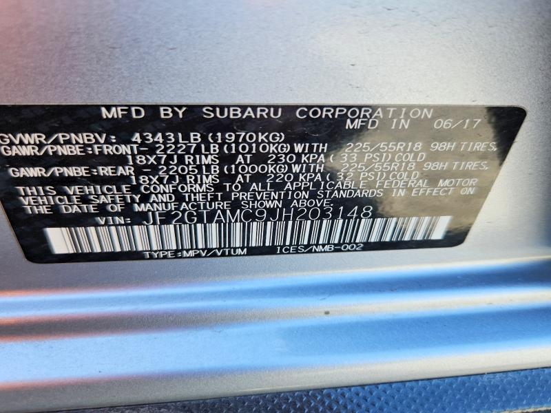 Aukcja sprzedaży 2018 Subaru Crosstrek, vin: JF2GTAMC9JH203148, numer aukcji: 53973196