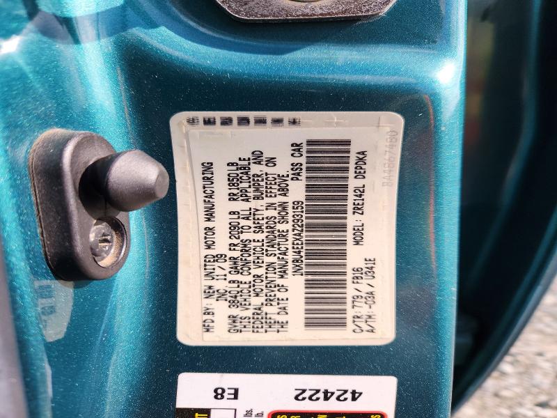 2010 Toyota Corolla მანქანა იყიდება აუქციონზე, vin: 1NXBU4EEXAZ293159, აუქციონის ნომერი: 51952666