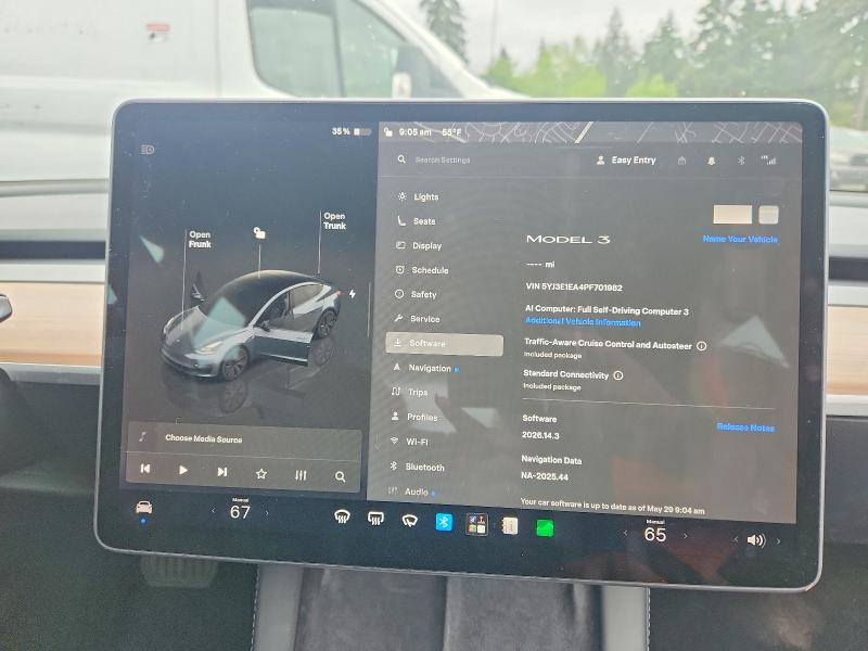 54294846 :رقم المزاد ، 5YJ3E1EA4PF701982 vin ، 2023 Tesla Model 3 مزاد بيع