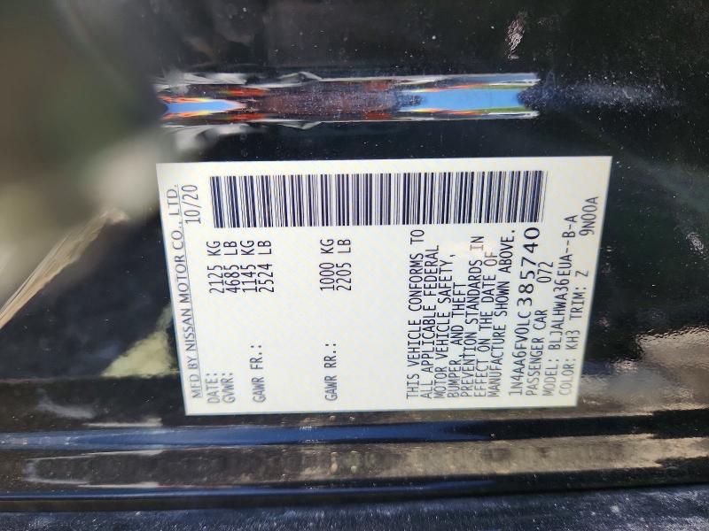 Продаж на аукціоні авто 2020 Nissan Maxima, vin: 1N4AA6FV0LC385740, номер лоту: 53326906