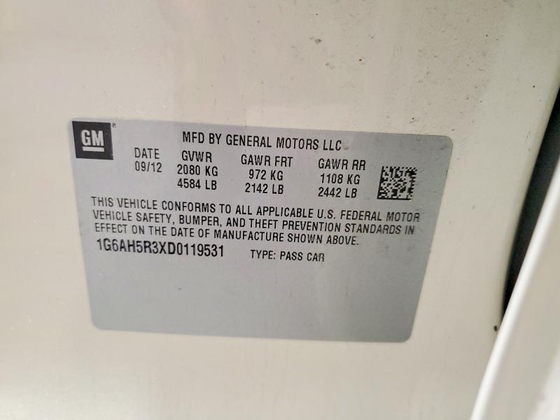 2013 Cadillac Ats მანქანა იყიდება აუქციონზე, vin: 1G6AH5R3XD0119531, აუქციონის ნომერი: 53631186