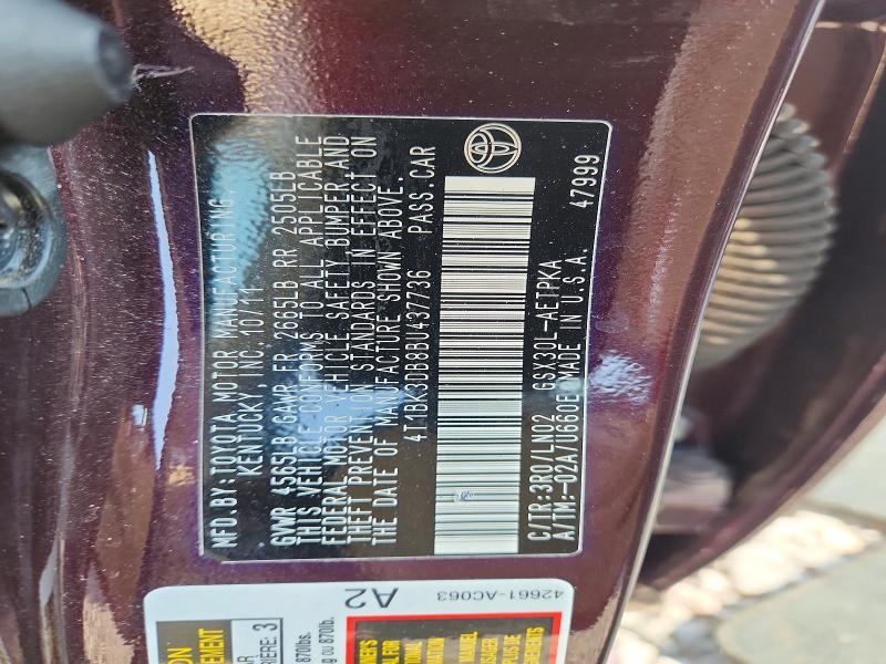 Продаж на аукціоні авто 2011 Toyota Avalon, vin: 4T1BK3DB8BU437736, номер лоту: 54502216