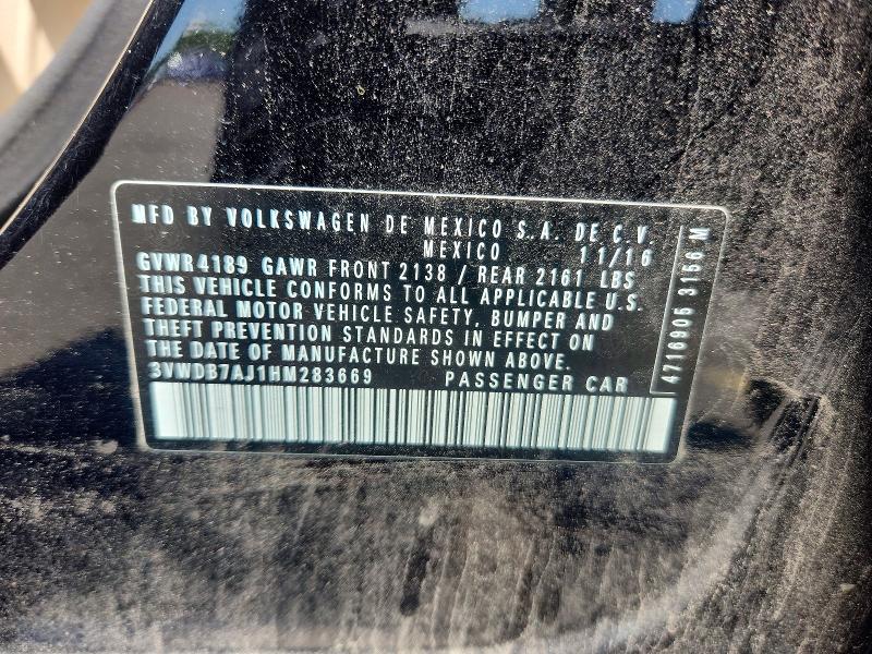 Aukcja sprzedaży 2017 Volkswagen Jetta, vin: 3VWDB7AJ1HM283669, numer aukcji: 54284186