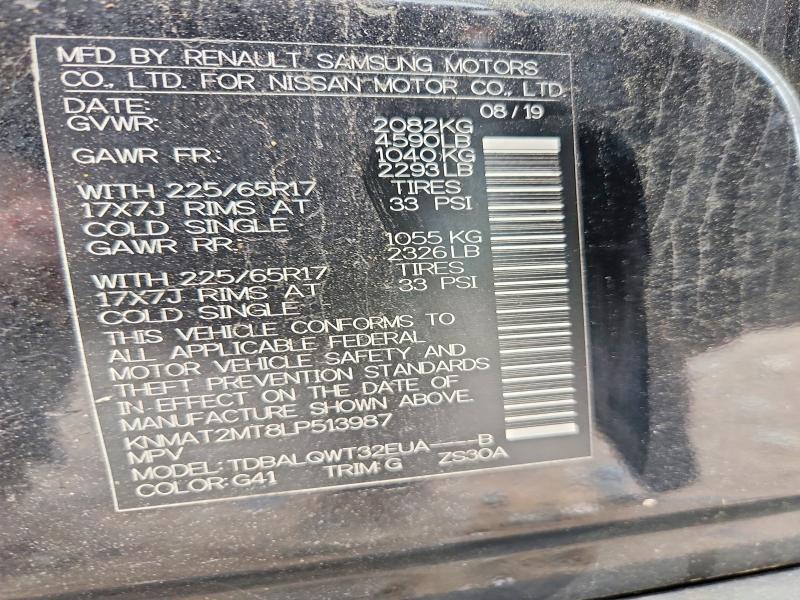 52376066 :رقم المزاد ، KNMAT2MT8LP513987 vin ، 2020 Nissan Rogue مزاد بيع