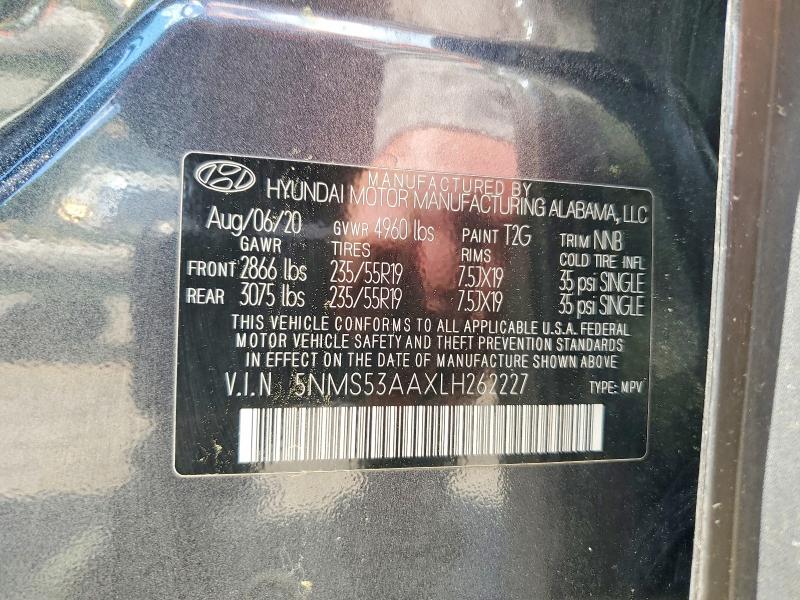 Продажа на аукционе авто 2020 Hyundai Santa Fe, vin: 5NMS53AAXLH262227, номер лота: 53570636