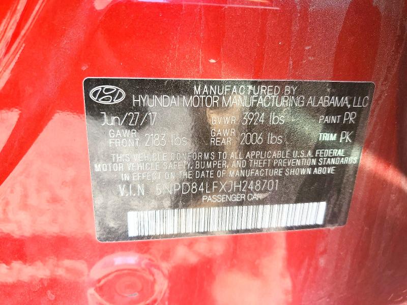 Продаж на аукціоні авто 2018 Hyundai Elantra, vin: 5NPD84LFXJH248701, номер лоту: 52851166