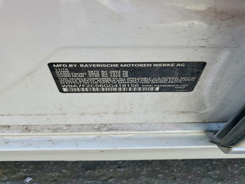 Продаж на аукціоні авто 2016 Bmw 750, vin: WBA7F2C56GG418156, номер лоту: 55082996