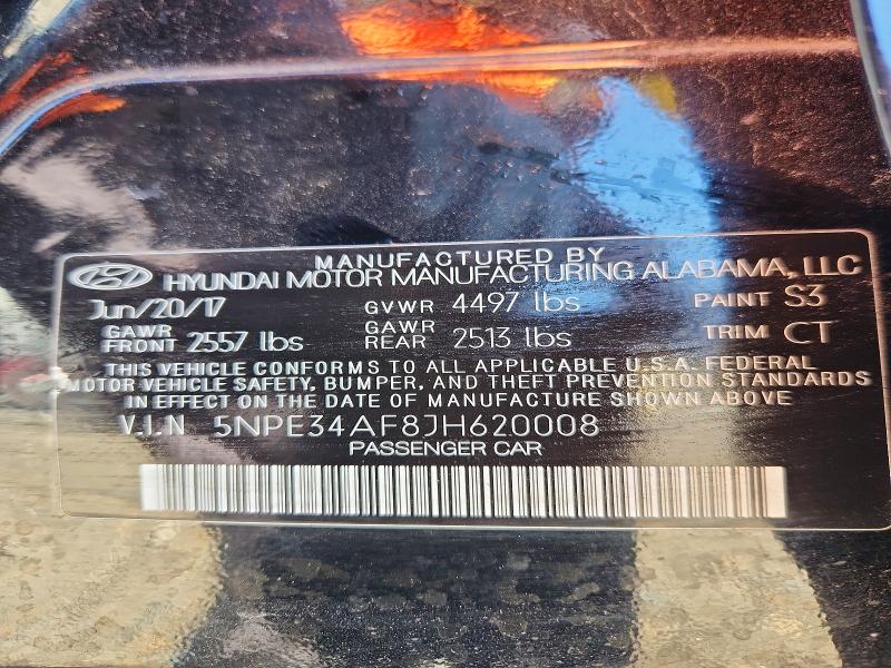 Aukcja sprzedaży 2018 Hyundai Sonata, vin: 5NPE34AF8JH620008, numer aukcji: 52572356