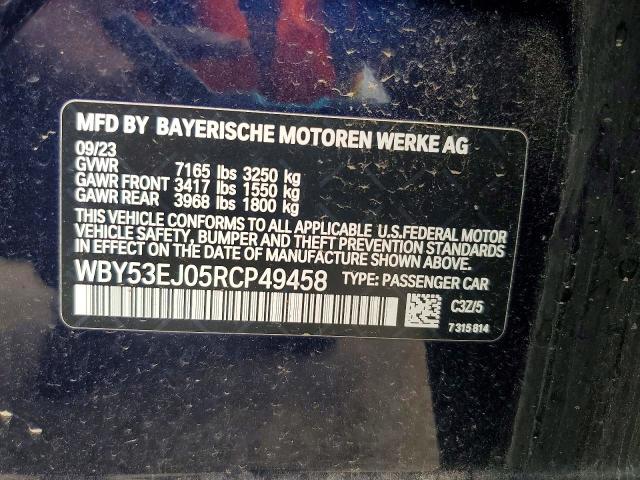 Продажа на аукционе авто 2024 Bmw I7, vin: WBY53EJ05RCP49458, номер лота: 47730156