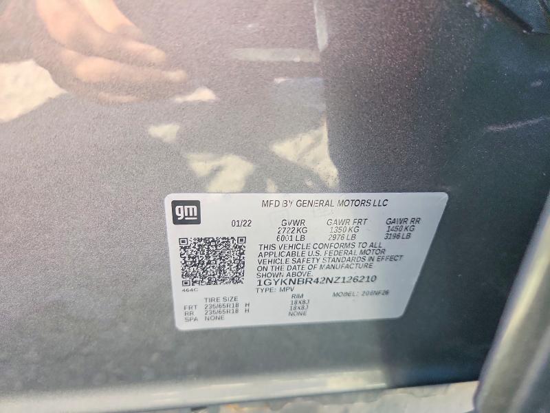 2022 Cadillac Xt5 მანქანა იყიდება აუქციონზე, vin: 1GYKNBR42NZ126210, აუქციონის ნომერი: 51949486