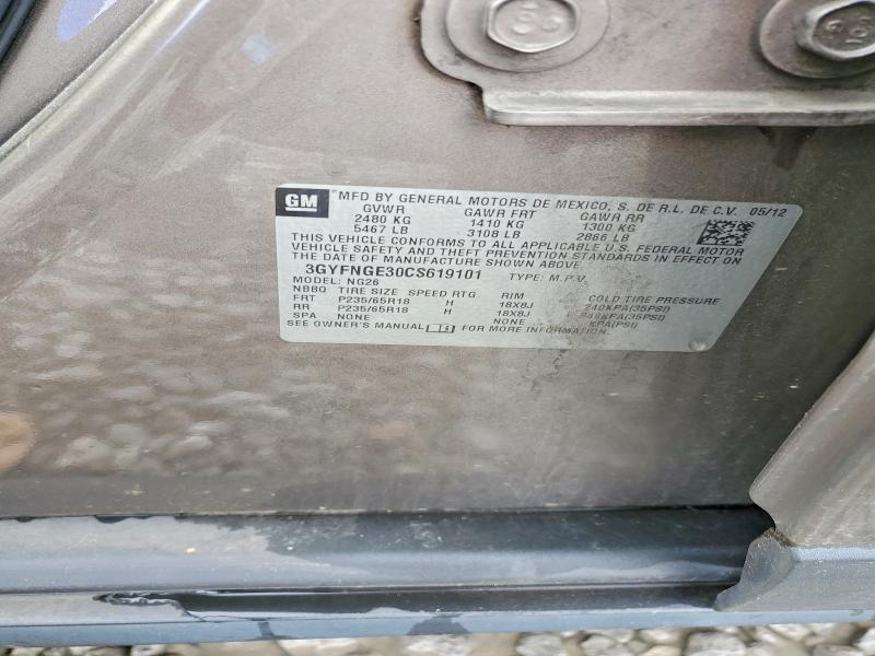 55124576 :رقم المزاد ، 3GYFNGE30CS619101 vin ، 2012 Cadillac Srx مزاد بيع