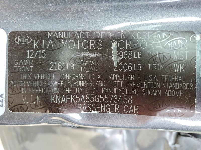 54458026 :رقم المزاد ، KNAFK5A85G5573458 vin ، 2016 Kia Forte مزاد بيع