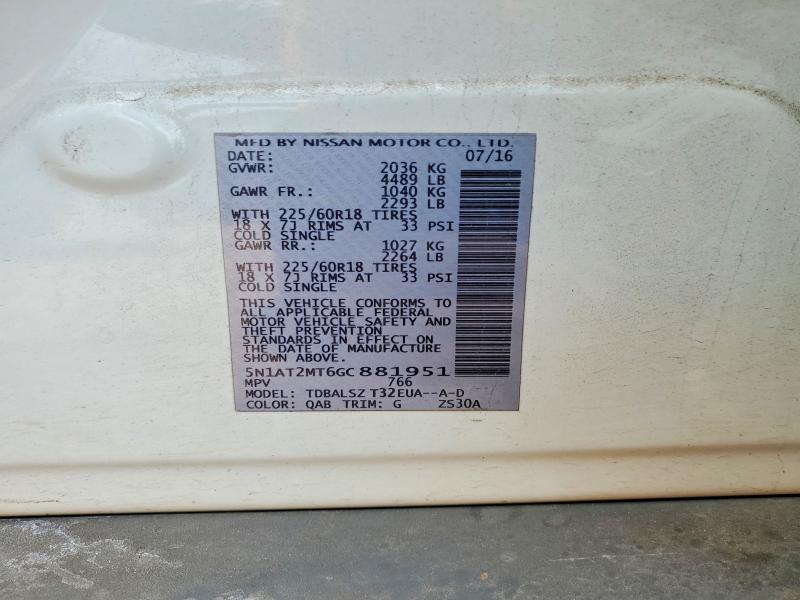 Продаж на аукціоні авто 2016 Nissan Rogue, vin: 5N1AT2MT6GC881951, номер лоту: 55333926
