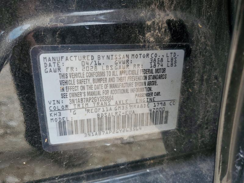 54977336 :رقم المزاد ، 3N1AB7AP2GY263564 vin ، 2016 Nissan Sentra مزاد بيع
