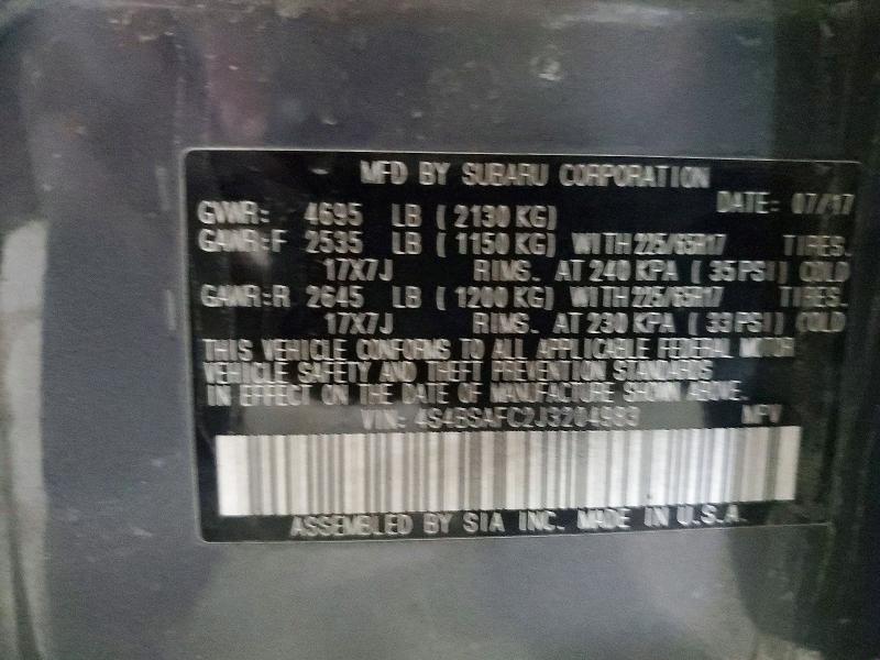 Продаж на аукціоні авто 2018 Subaru Outback, vin: 4S4BSAFC2J3204983, номер лоту: 52700016