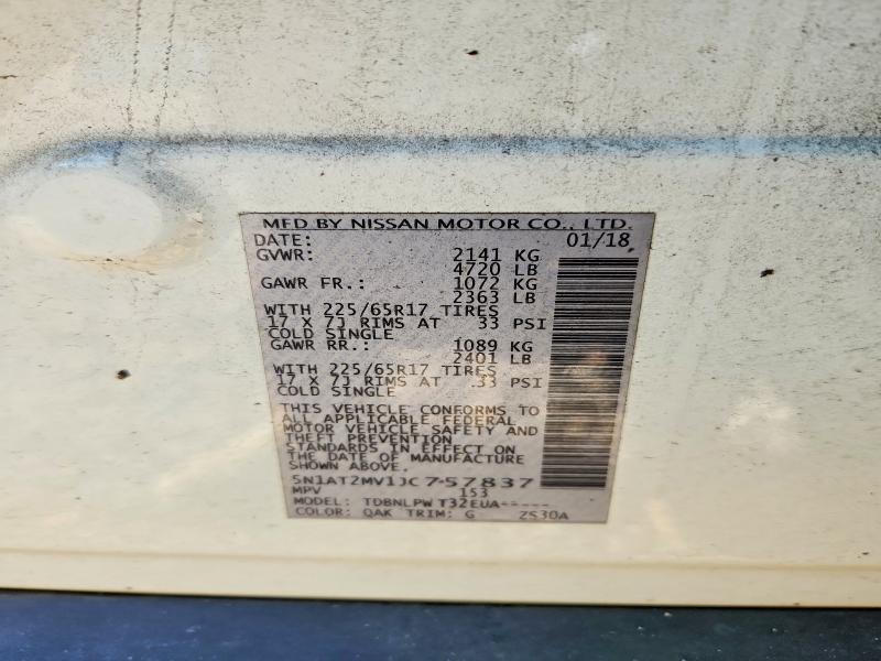 Продаж на аукціоні авто 2018 Nissan Rogue, vin: 5N1AT2MV1JC757837, номер лоту: 52729326