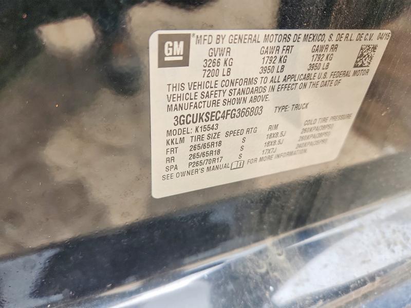 Продаж на аукціоні авто 2015 Chevrolet Silverado, vin: 3GCUKSEC4FG366803, номер лоту: 53034476