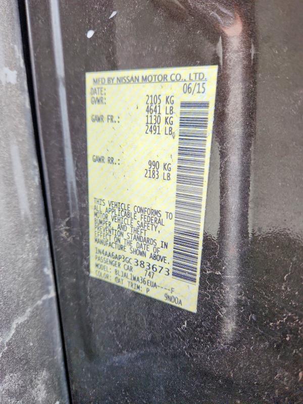 Продаж на аукціоні авто 2016 Nissan Maxima, vin: 1N4AA6AP3GC383673, номер лоту: 55612316