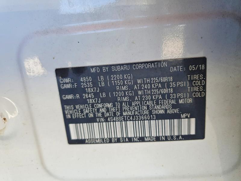 Aukcja sprzedaży 2018 Subaru Outback, vin: 4S4BSETC4J3366013, numer aukcji: 54758676