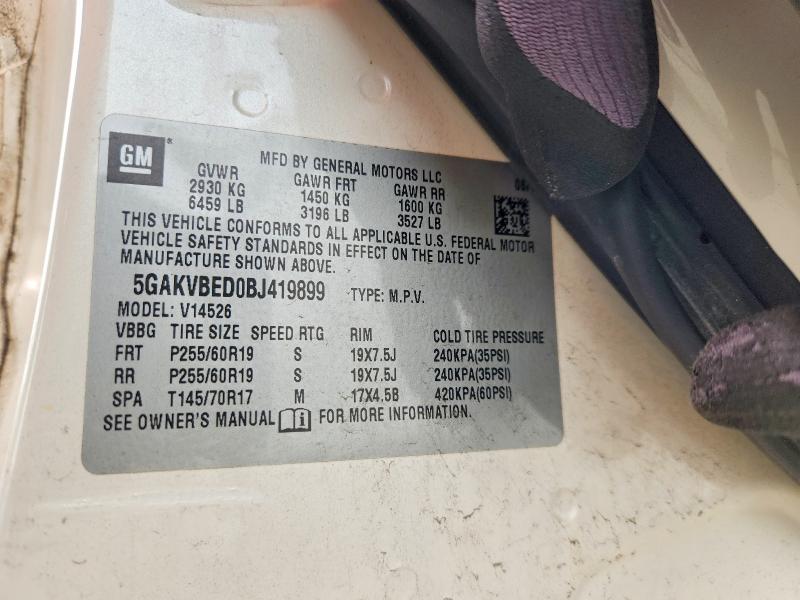 Aukcja sprzedaży 2011 Buick Enclave, vin: 5GAKVBED0BJ419899, numer aukcji: 51915726