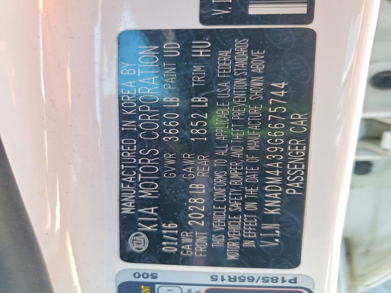 Продаж на аукціоні авто 2016 Kia Rio, vin: KNADM4A39G6675744, номер лоту: 53912296