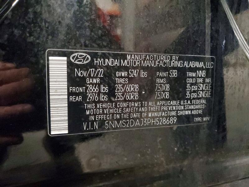 Продажа на аукционе авто 2023 Hyundai Santa Fe, vin: 5NMS2DAJ3PH528689, номер лота: 53904766