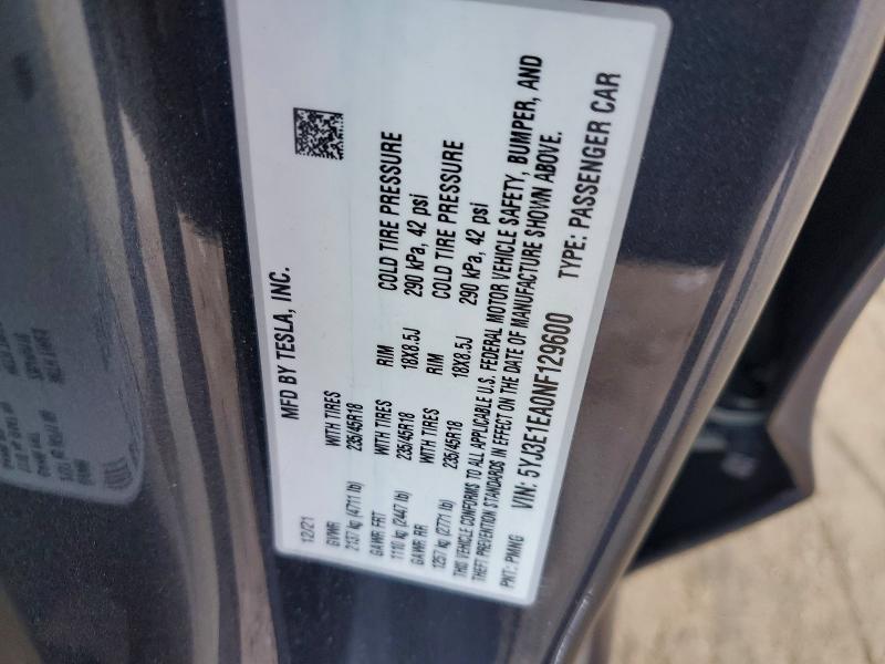 Продаж на аукціоні авто 2022 Tesla Model 3, vin: 5YJ3E1EA0NF129600, номер лоту: 53235586